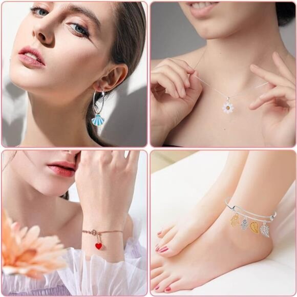 DIY bracelet charms 150pcs jewelry making pendants silver gold enamel craft kit - Picture 3 of 8